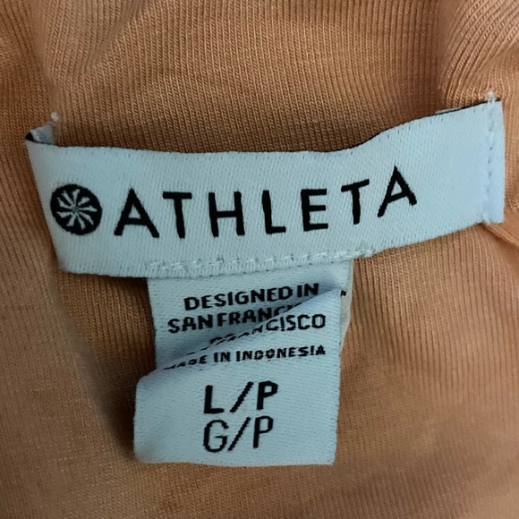 Athleta Santorini Thera knit a-line dress in peach color. Size Large. - Picture 5 of 6